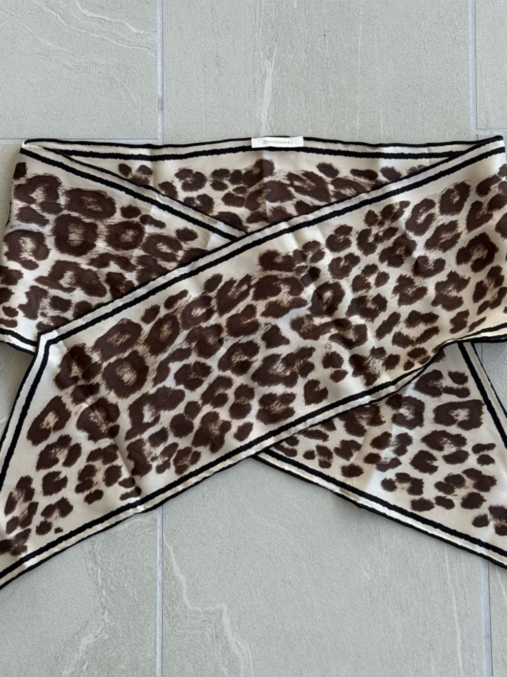 Zimmermann Leopard Printed Silk Scarf